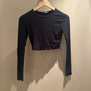Black Cropped Longsleeve